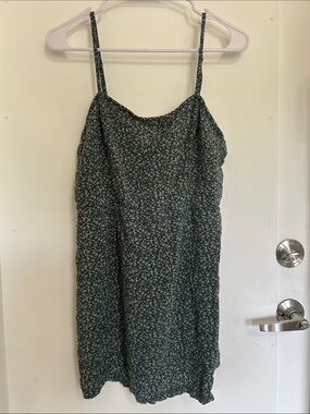 Floral Slip Dress in Dark Green